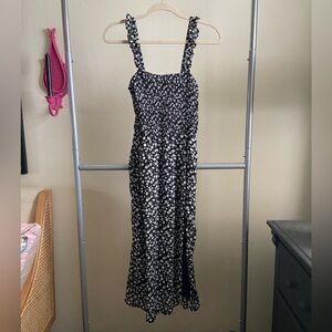 Floral Midi Dress with Spaghetti Straps